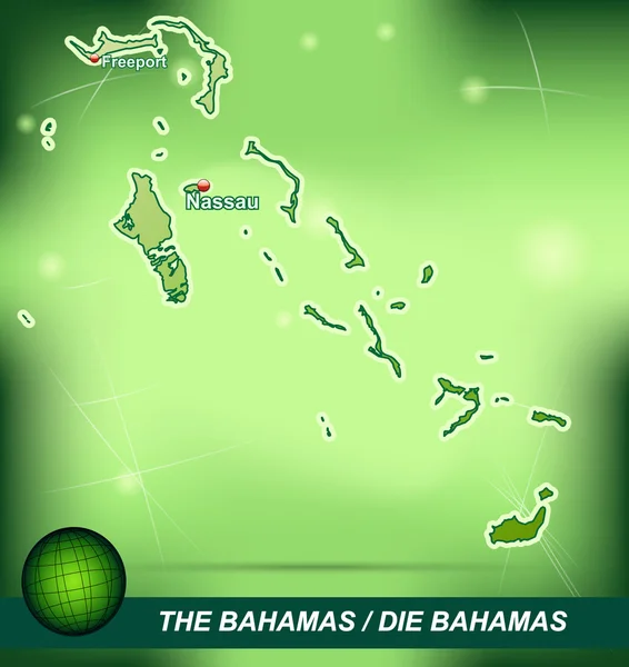 El mapa de Bahamas — Archivo Imágenes Vectoriales