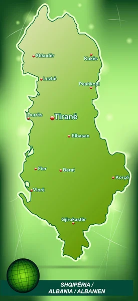 Karta över Albanien — Stock vektor