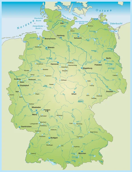 La mappa di Germania — Vettoriale Stock