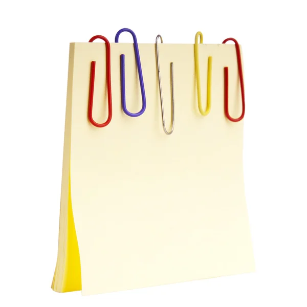 Paperclips and Notepaper — Stock Photo, Image