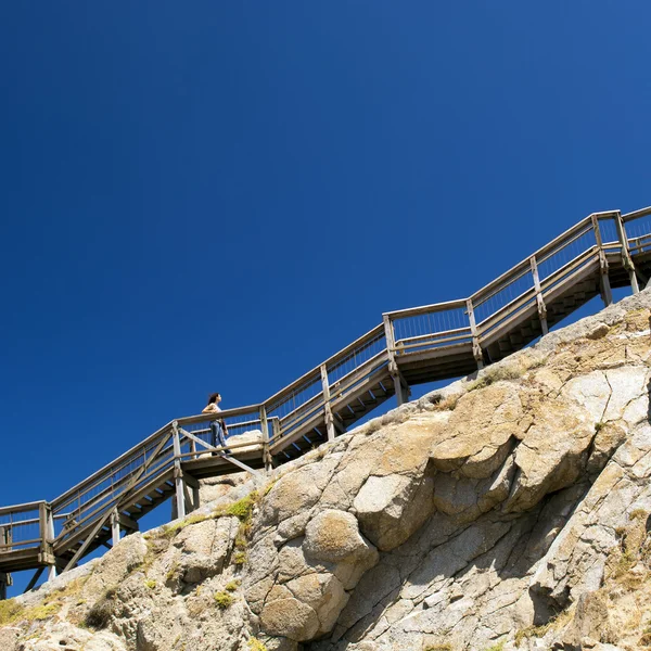 Woman Climbing Stairs — Stock Photo, Image