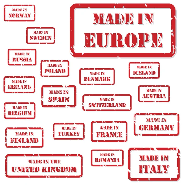 V Evropě razítkai Europa-frimärken — Stockový vektor