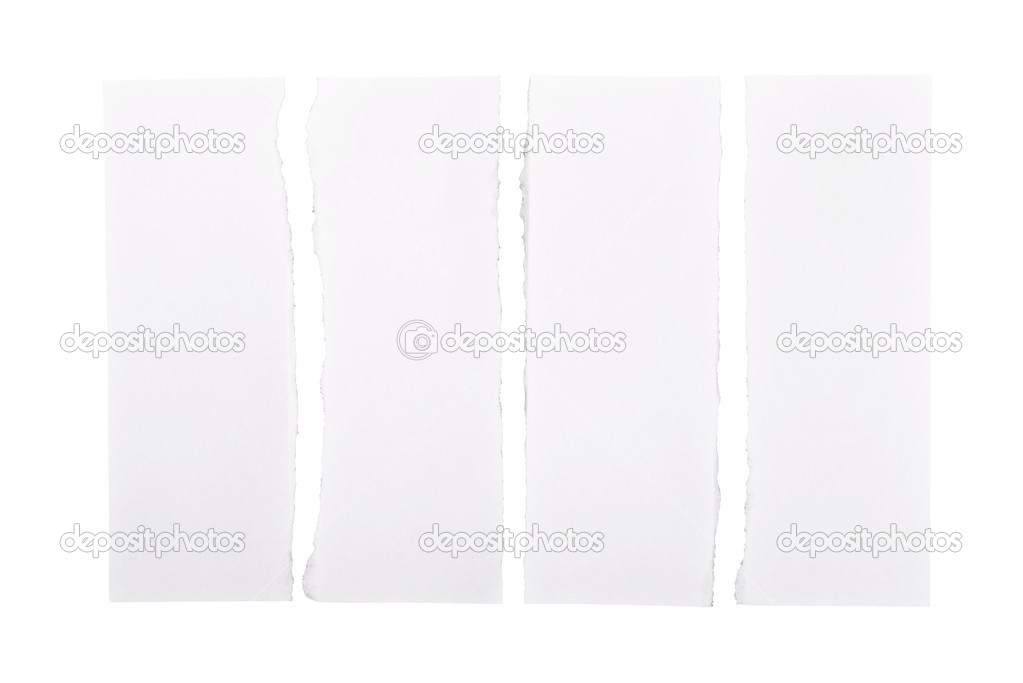 White Torn Paper Strips