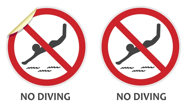 No Diving Sign — Stock Vector