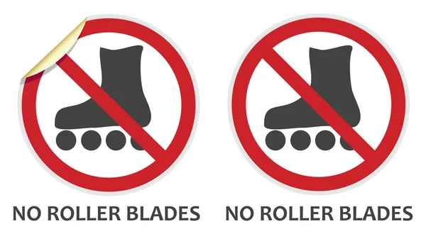 No Rollerblades Sign — Stock Vector