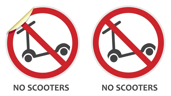 Ningún signo de Scooters — Vector de stock