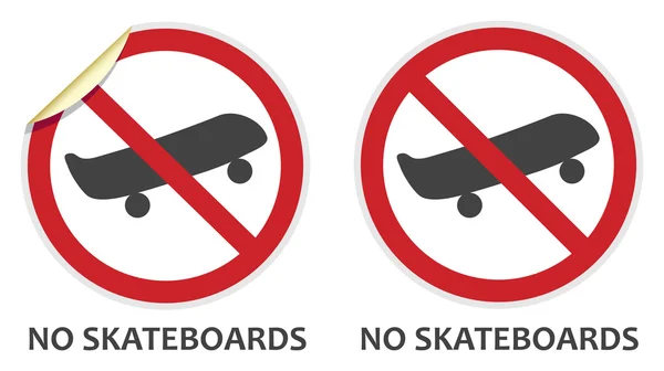 Inga tecken på skateboards — Stock vektor