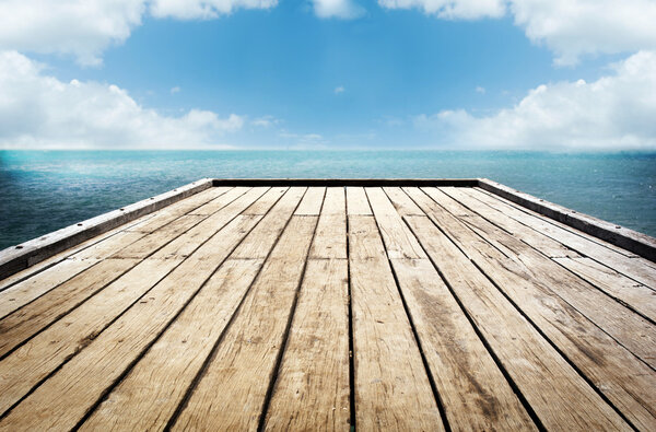 Wooden Surface Sky Background