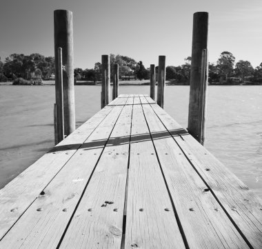 Murray Nehri iskelesi siyah ve beyaz