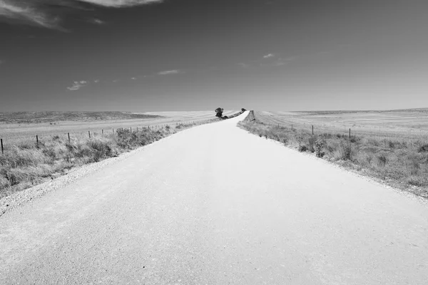 Ülke road siyah ve beyaz — Stok fotoğraf