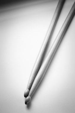 Drum Sticks in black and white clipart