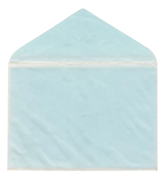 Kırışıklık Mavi Renk Üzerine Beyaz Izole Işareti Klasik Eski Zarfı — Stok fotoğraf
