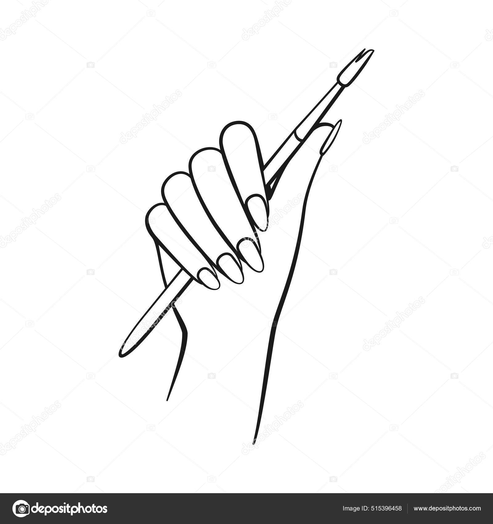 acrylic nail line icon vector illustration Stock Vector Image & Art - Alamy