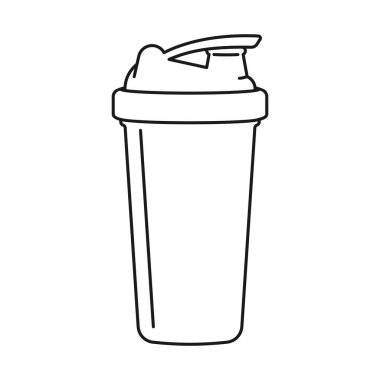 Protein içeceği, ana vektör ikonundaki spor beslenme konsepti için karıştırıcı şişede.