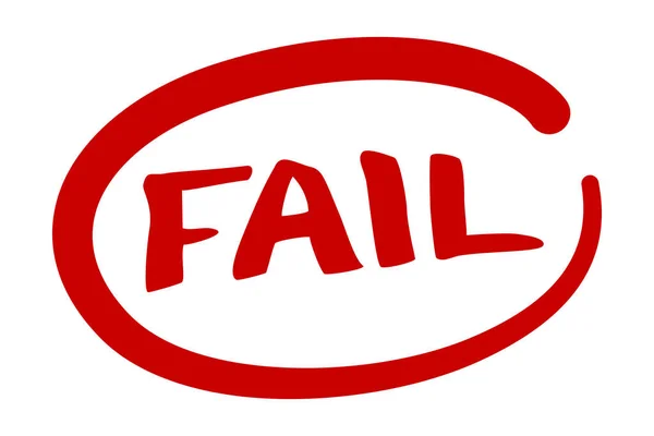 Fail Sign Exam Mark Red Ink Vector Icon — Stock Vector