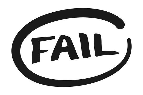 Fail Sign Exam Mark Black Ink Vector Icon — Stock Vector