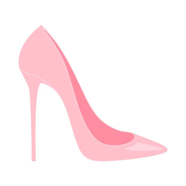 Elegante Scarpa Con Tacco Alto Stiletto Icona Vettoriale Rosa — Vettoriale Stock