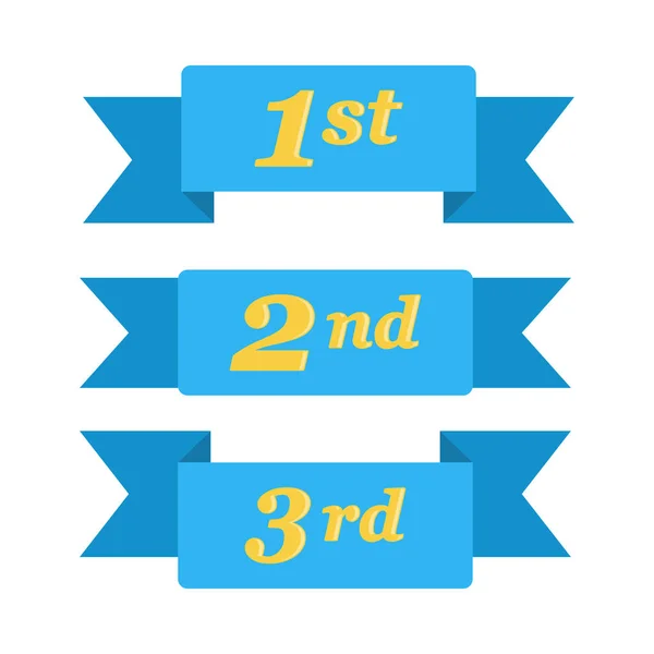 First Place Second Place Third Place Award Winner Ribbons Banners — Stock Vector