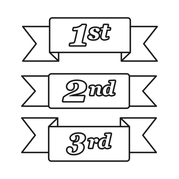 First Place Second Place Third Place Award Winner Ribbons Banners — Stock Vector