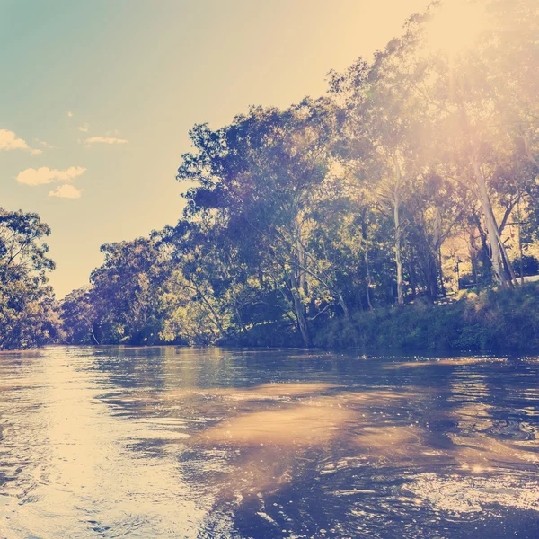 Melbourne yarra rivier vintage — Stockfoto