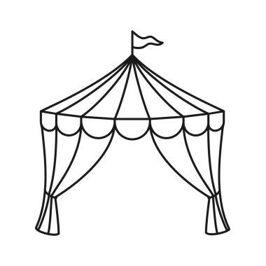 Ana vektör simgesi olarak bayraklı bir sirk çadırı aç