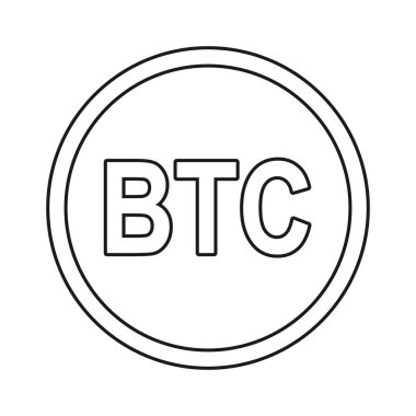 Ana hat vektör simgesinde Bitcoin dijital para birimi