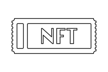 Ana hat vektör simgesinde NFT bileti veya ödenemeyen bilet