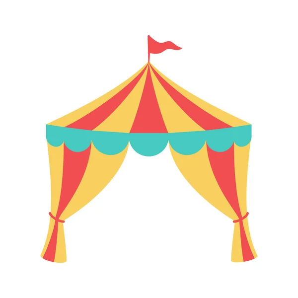 Open Circus Tent Flag Colorful Frame Vector Icon — Stock Vector