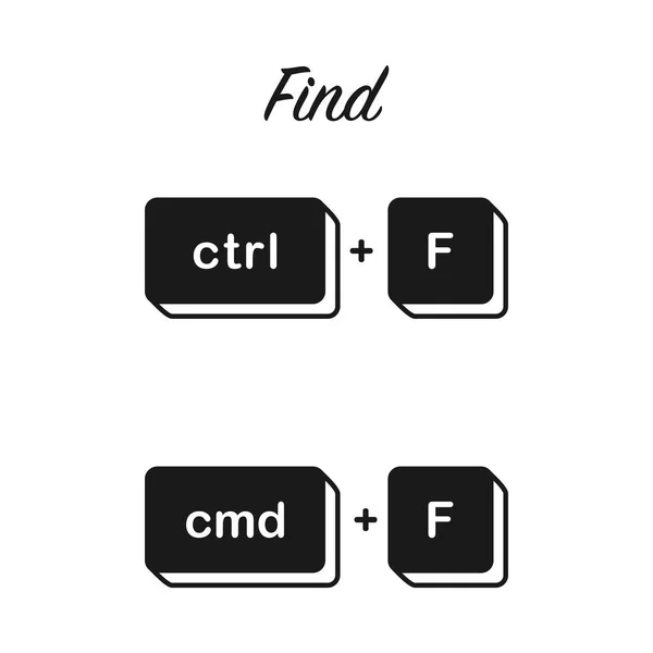 Ctrl Cmd Keyboard Shortcut Keys Find Concept Vector Icon — Stock Vector