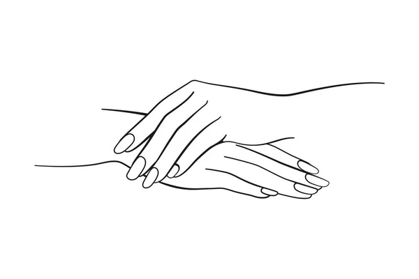Beaux Ongles Avec Les Mains Féminines Pliées Pour Ensemble Vectoriel — Image vectorielle