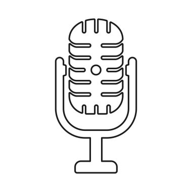 Müzik ve ses sembolü için vektör simgesinde klasik mikrofon