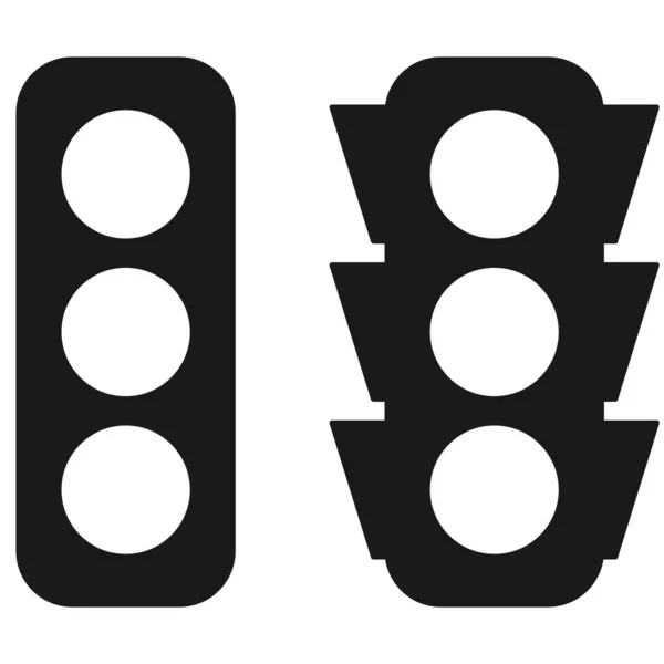 矢量图标中的停车灯或红绿灯 — 图库矢量图片