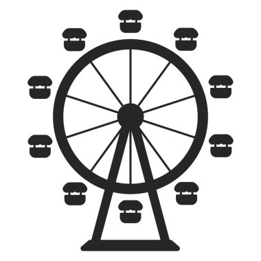 Basit bir siluet vektör simgesi olarak lunapark gezisi için dönme dolap