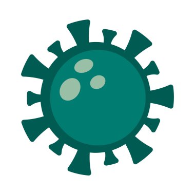 Yeşil virüsün sağlık risk sembolü veya el çizimi bir vektör olarak bakteri