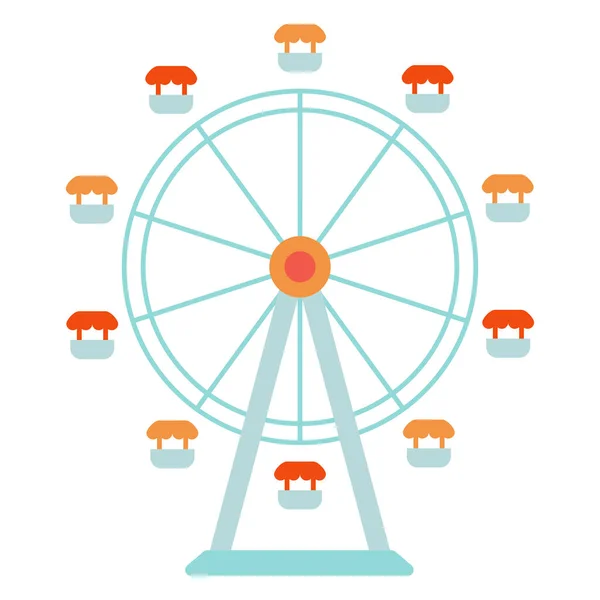 Ferris Wheel Fair Amusement Park Ride Simple Colorful Vector Icon —  Vetores de Stock