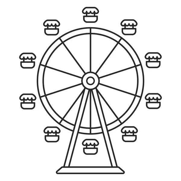 Ferris Wheel Fair Amusement Park Ride Simple Outline Vector Icon — Διανυσματικό Αρχείο