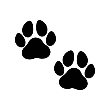 İzole edilmiş siyah bir pati izi silueti..