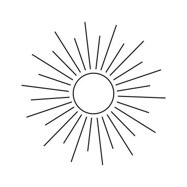 Boho gündoğumu logosu, güneş hattı sanat vektörü.