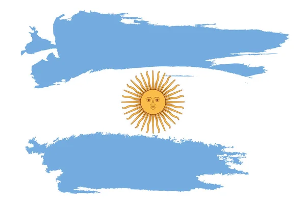 Flagge Argentiniens Pinselstrich Hintergrund — Stockvektor