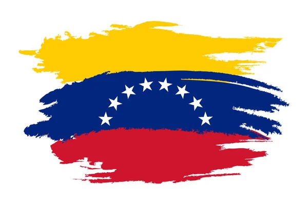 Brush Flag Venezuela Country Happy Independence Day Venezuela Grungy Flag — Vector de stock