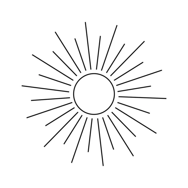 Logo Dell Alba Boho Vettore Arte Della Linea Del Sole — Vettoriale Stock
