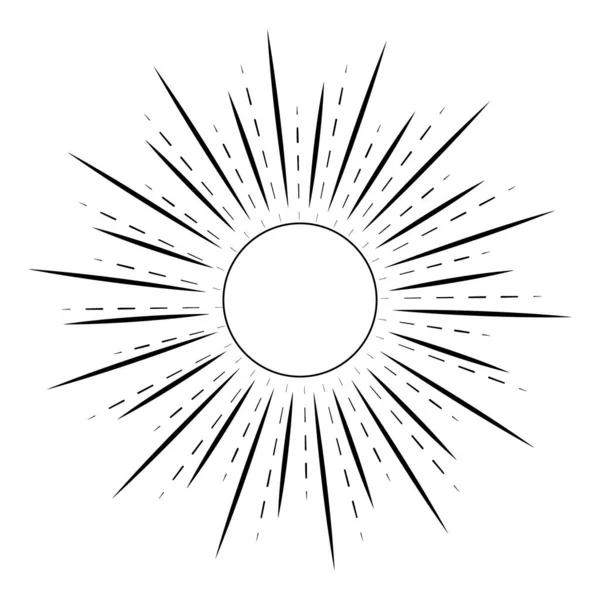 Logo Lever Soleil Boho Vecteur Art Ligne Soleil — Image vectorielle