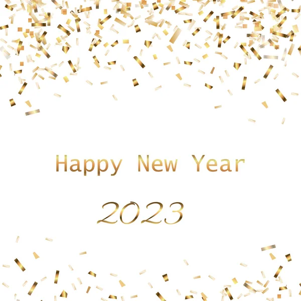 Happy New Year 2023 Greeting Card Poster Confetti — Φωτογραφία Αρχείου