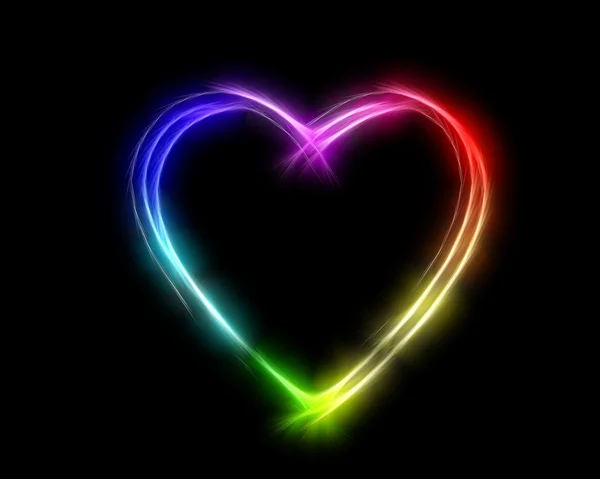 Glowing rainbow heart — Stock Photo, Image