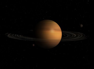 siyah arka plan üzerine Saturn