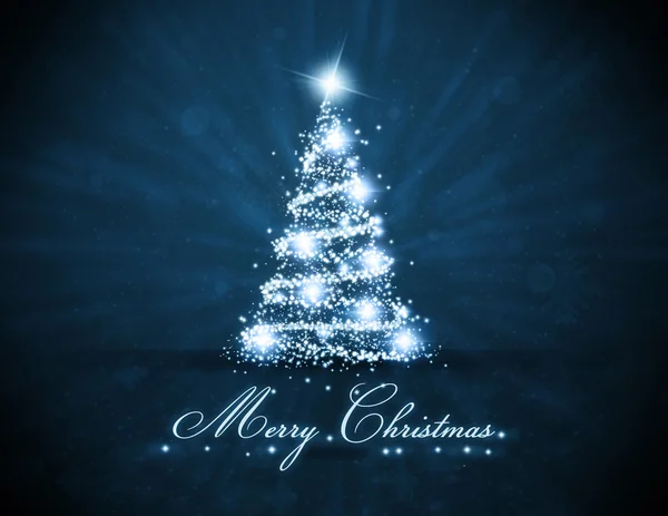 Bluel Glowing Christmas Tree — Stock Photo, Image