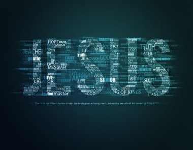Religious Words isolated on black clipart