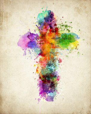 Colorful abstract cross clipart