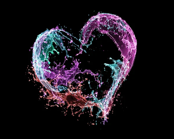 Heart made of water splahes — Stock Photo, Image