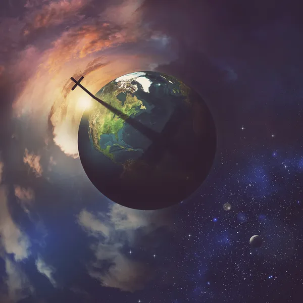 Earth with cross. — Stock Photo, Image